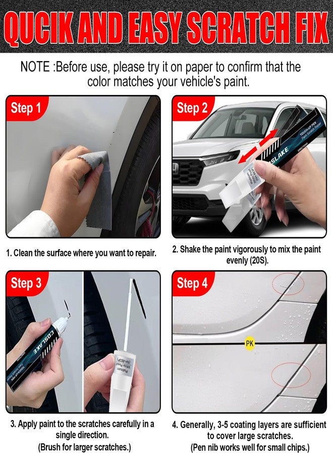 COSLAKE Car Touch Up Paint(Sonic Gray Pearl(NH-877P/138P)) for Honda, Car Paint Scratch Repair Kit, Quick & Easy Solution to Repair, 2 in 1 Scratch Remover Pen with Color-Matched - Image 5